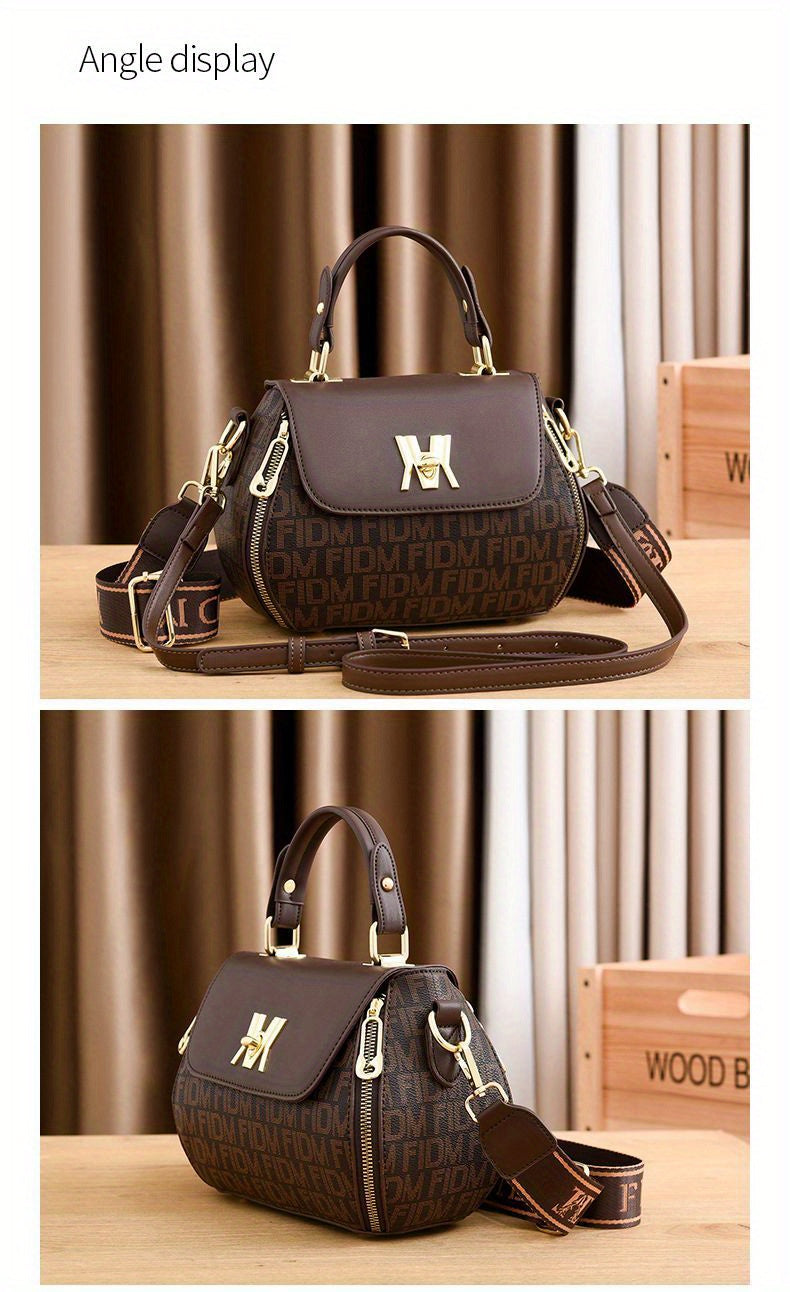 Stain-Resistant Stylish Satchel: Adjustable Strap, Solid Color, Zippered Polyester-Lined Sling Bag for All Occasions