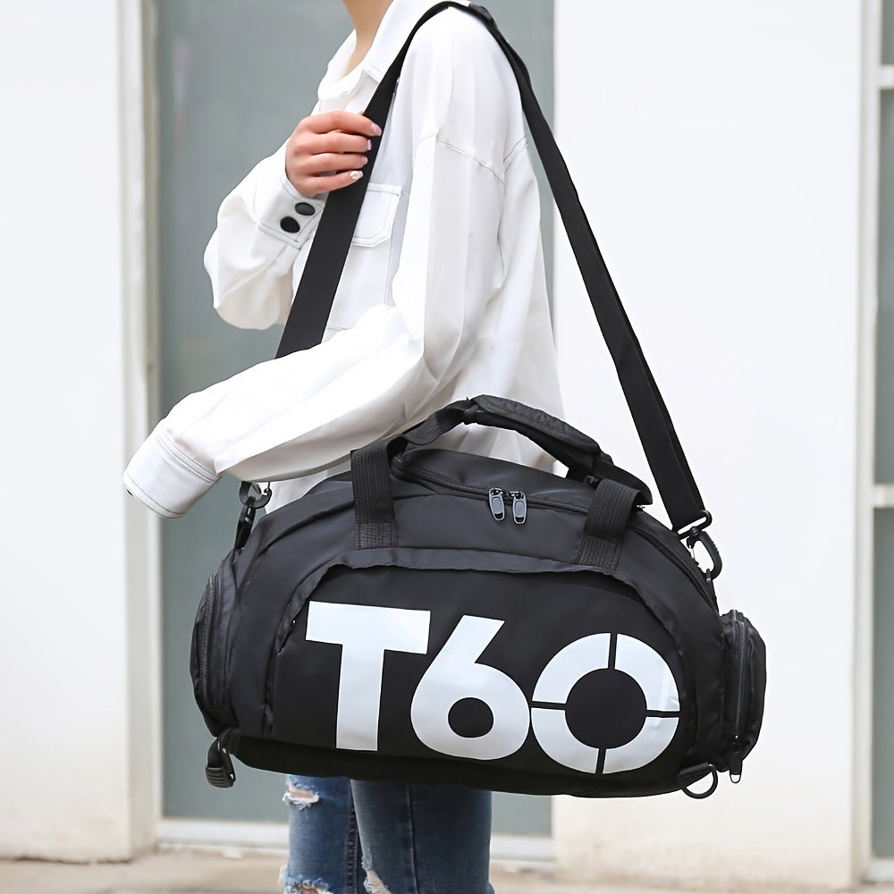Large Capacity Duffle Tote Bag, Nylon Lightweight Luggage Bag With Shoe Compartment, Portable Travel Storage Bag Unisex Bag For Daily Use