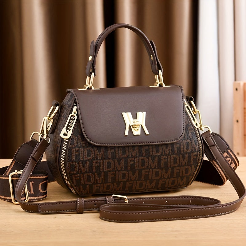 Stain-Resistant Stylish Satchel: Adjustable Strap, Solid Color, Zippered Polyester-Lined Sling Bag for All Occasions