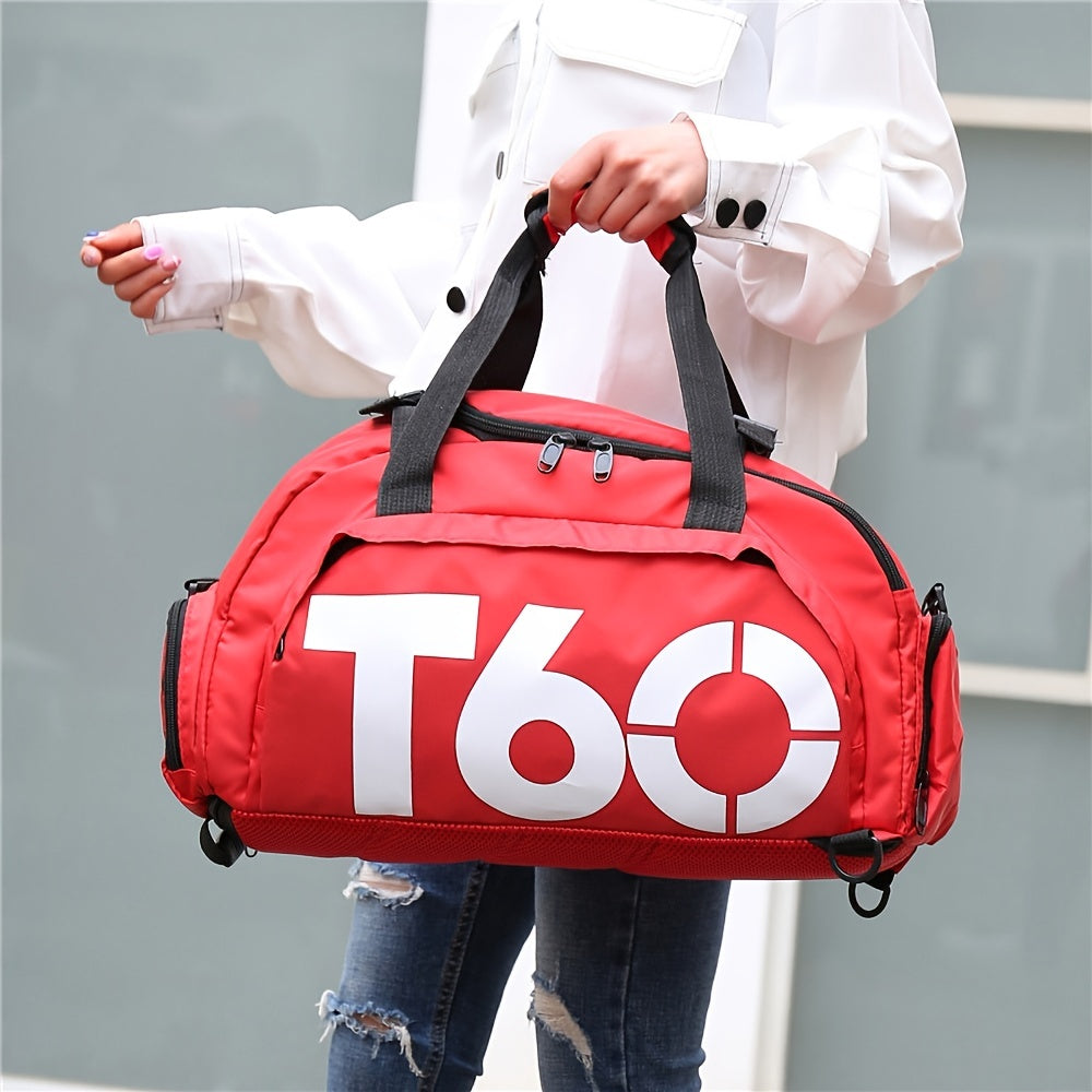 Large Capacity Duffle Tote Bag, Nylon Lightweight Luggage Bag With Shoe Compartment, Portable Travel Storage Bag Unisex Bag For Daily Use
