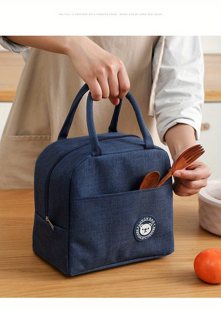 1pc Insulated Lunch Bag With Animal Pattern - Waterproof And Portable For School And Office - Keep Your Food Fresh And Delicious