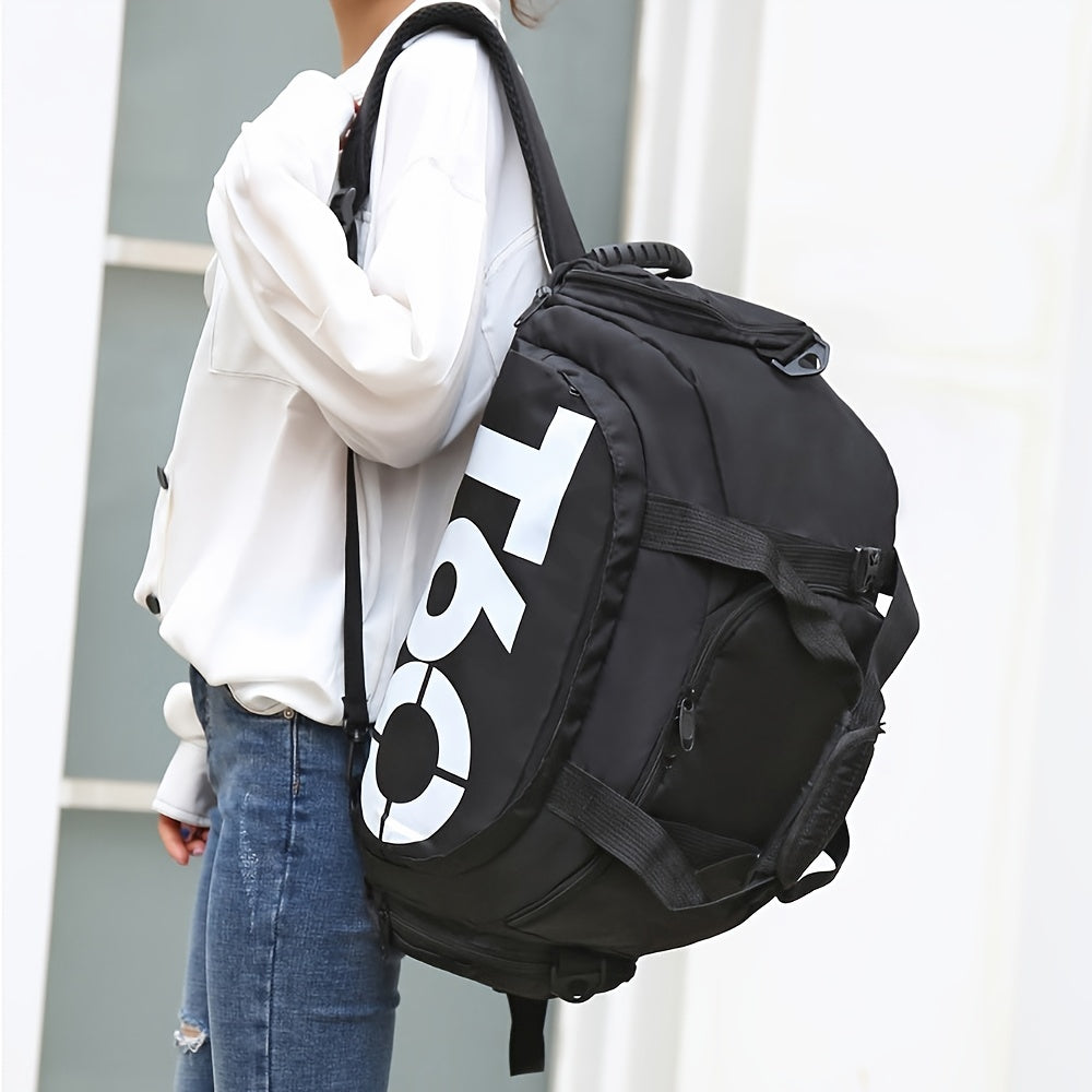 Large Capacity Duffle Tote Bag, Nylon Lightweight Luggage Bag With Shoe Compartment, Portable Travel Storage Bag Unisex Bag For Daily Use