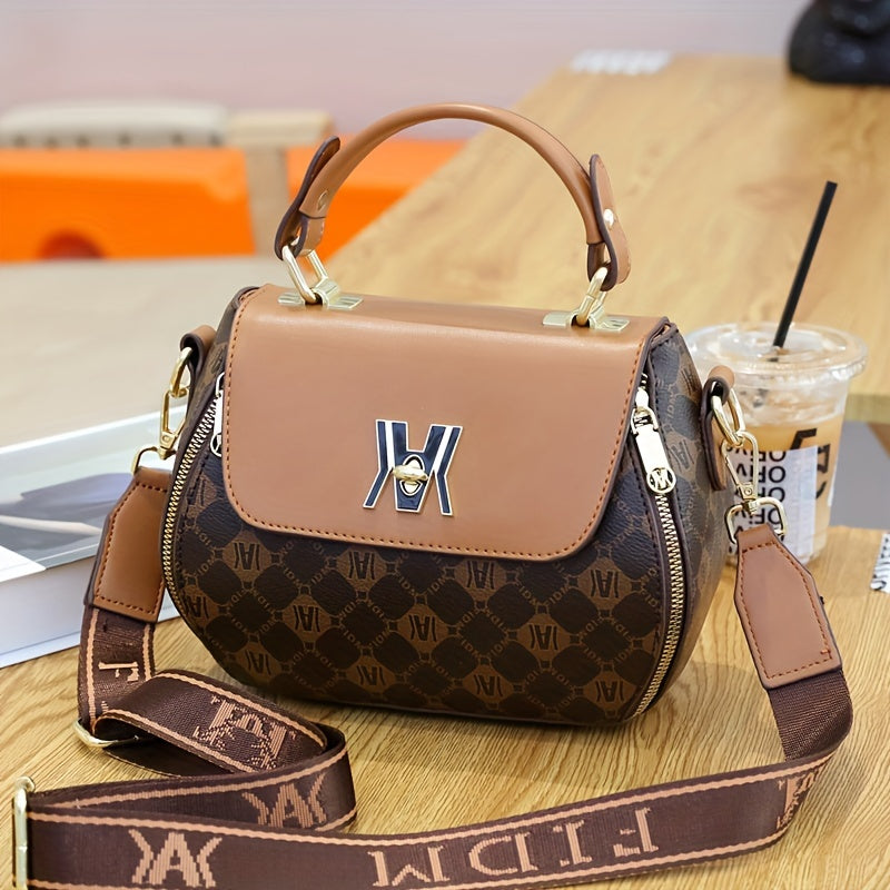 Stain-Resistant Stylish Satchel: Adjustable Strap, Solid Color, Zippered Polyester-Lined Sling Bag for All Occasions