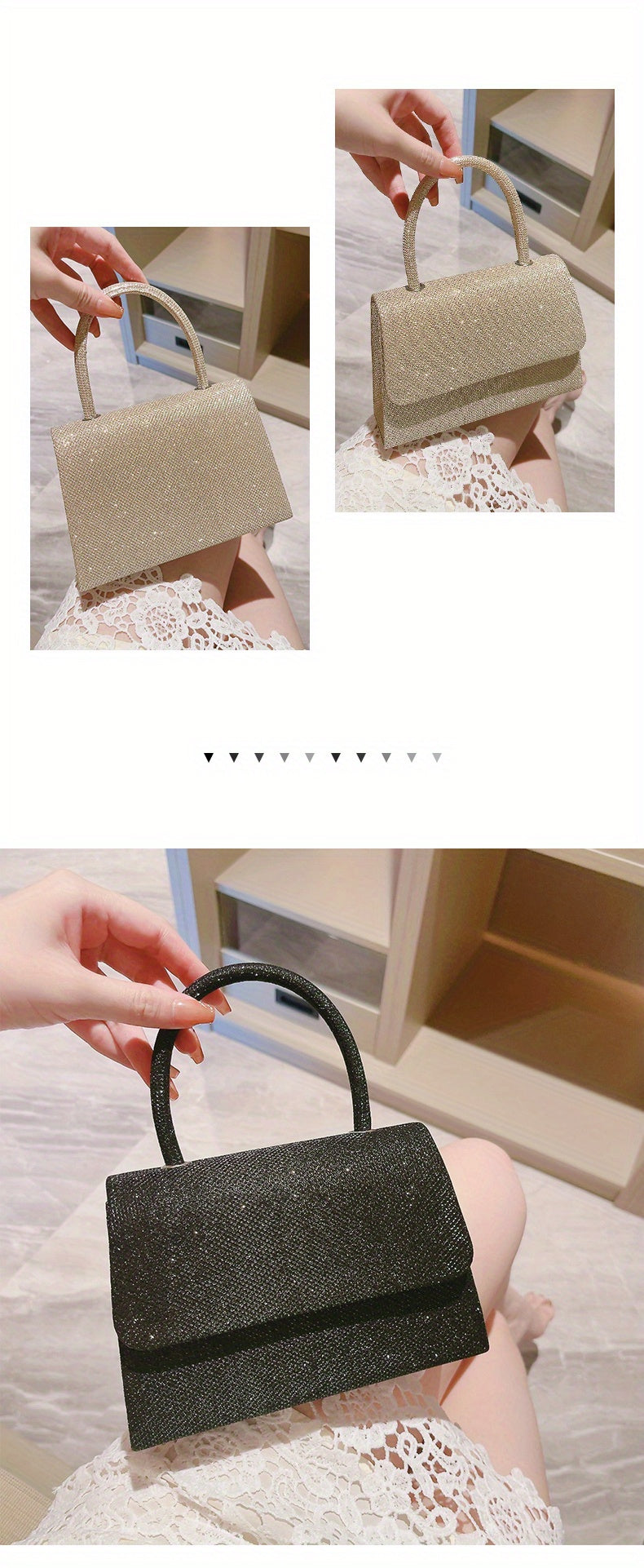 Rhinestone Decor Evening Bag, Glitter Clutch Purse For Women, Sparkly Handbag For Wedding Party Prom for Carnaval Music Festival