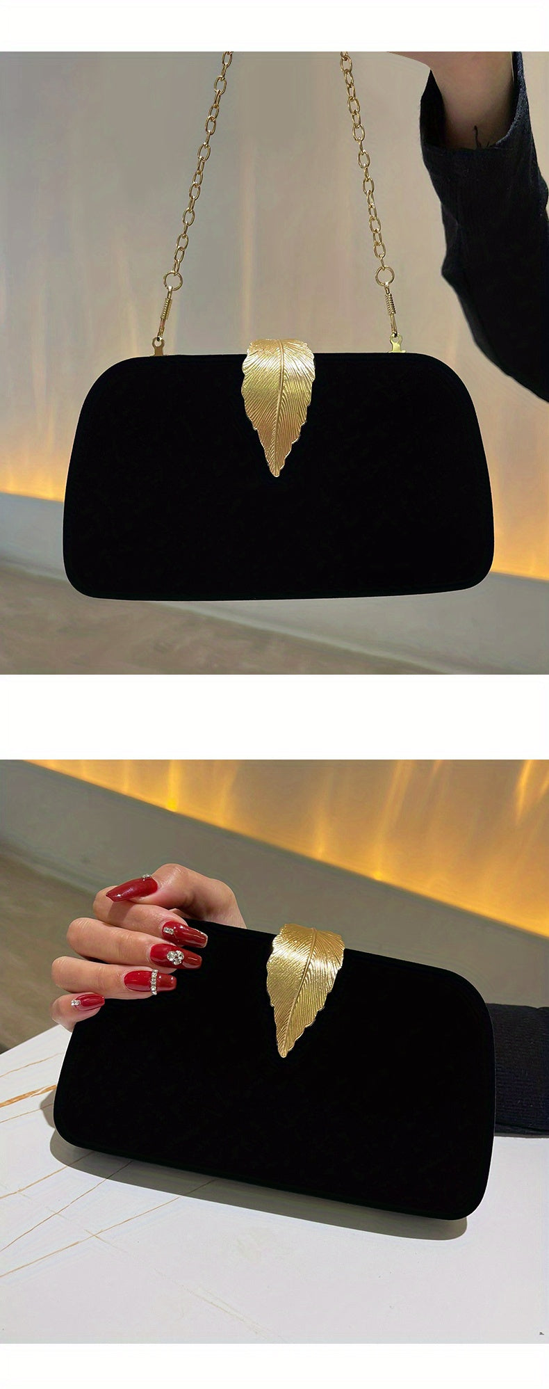 Elegant Faux Leather Evening Clutch Bag for Women - Buckle Closure, Rayon Lining, Solid Color, Perfect for Wedding Party, Prom, and Formal Events - Stylish and Compact Design