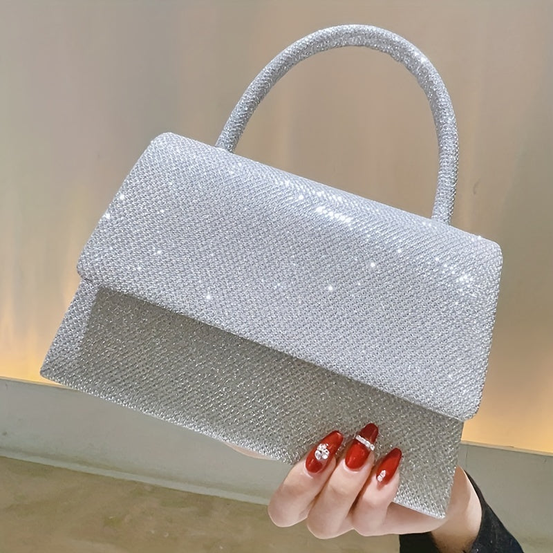 Rhinestone Decor Evening Bag, Glitter Clutch Purse For Women, Sparkly Handbag For Wedding Party Prom for Carnaval Music Festival
