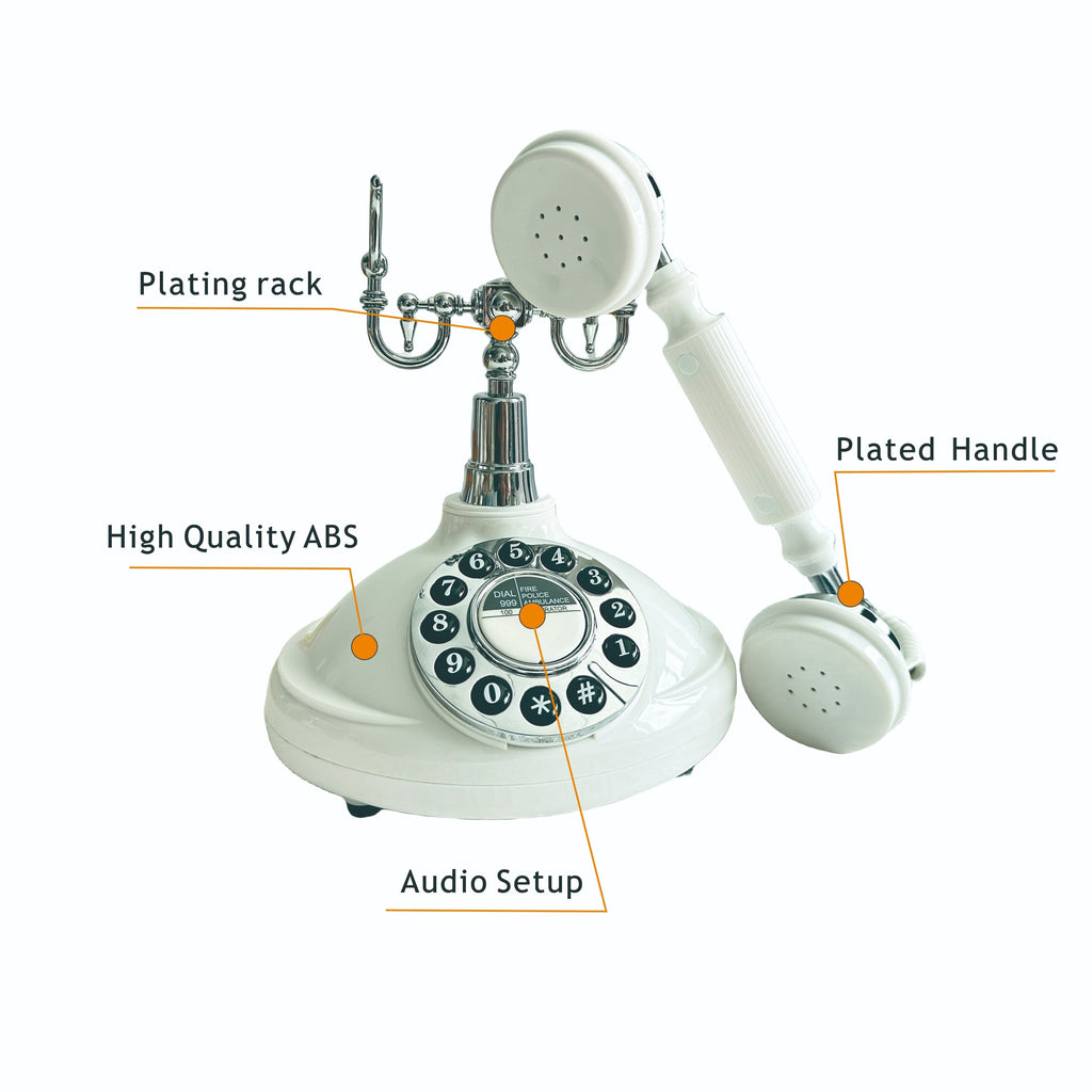 [Popular Choice] 1pc Retro Telephone Design Audio Guestbook, ABS Material, Single Line Operation, Battery/USB Powered, with Electronic Components, for Weddings, Birthdays, Christmas Gifts