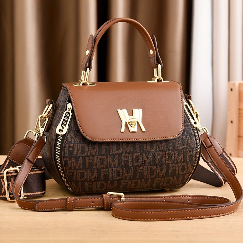 Stain-Resistant Stylish Satchel: Adjustable Strap, Solid Color, Zippered Polyester-Lined Sling Bag for All Occasions
