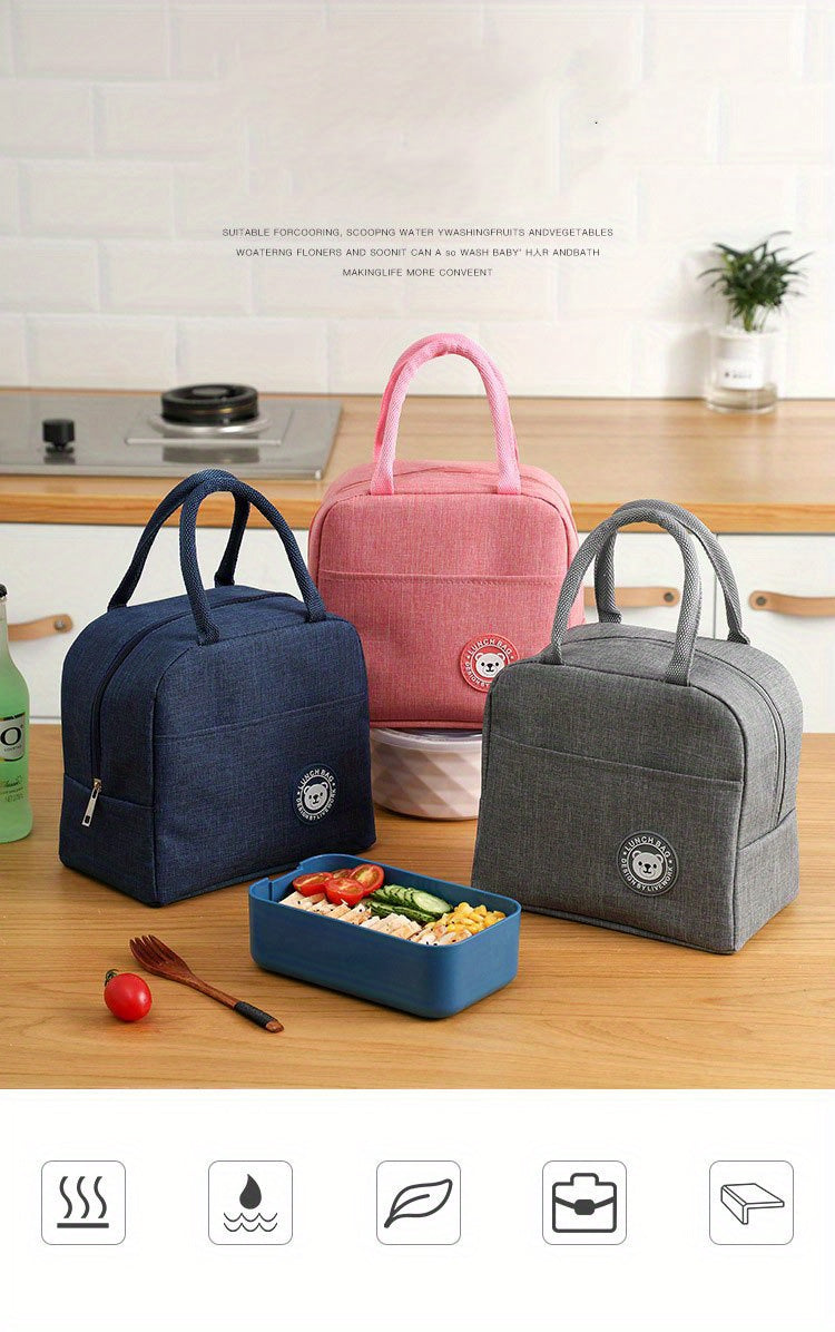 1pc Insulated Lunch Bag With Animal Pattern - Waterproof And Portable For School And Office - Keep Your Food Fresh And Delicious
