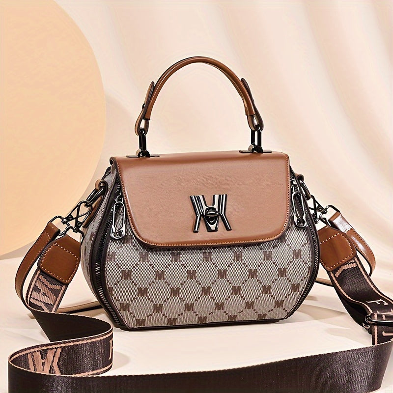 Stain-Resistant Stylish Satchel: Adjustable Strap, Solid Color, Zippered Polyester-Lined Sling Bag for All Occasions