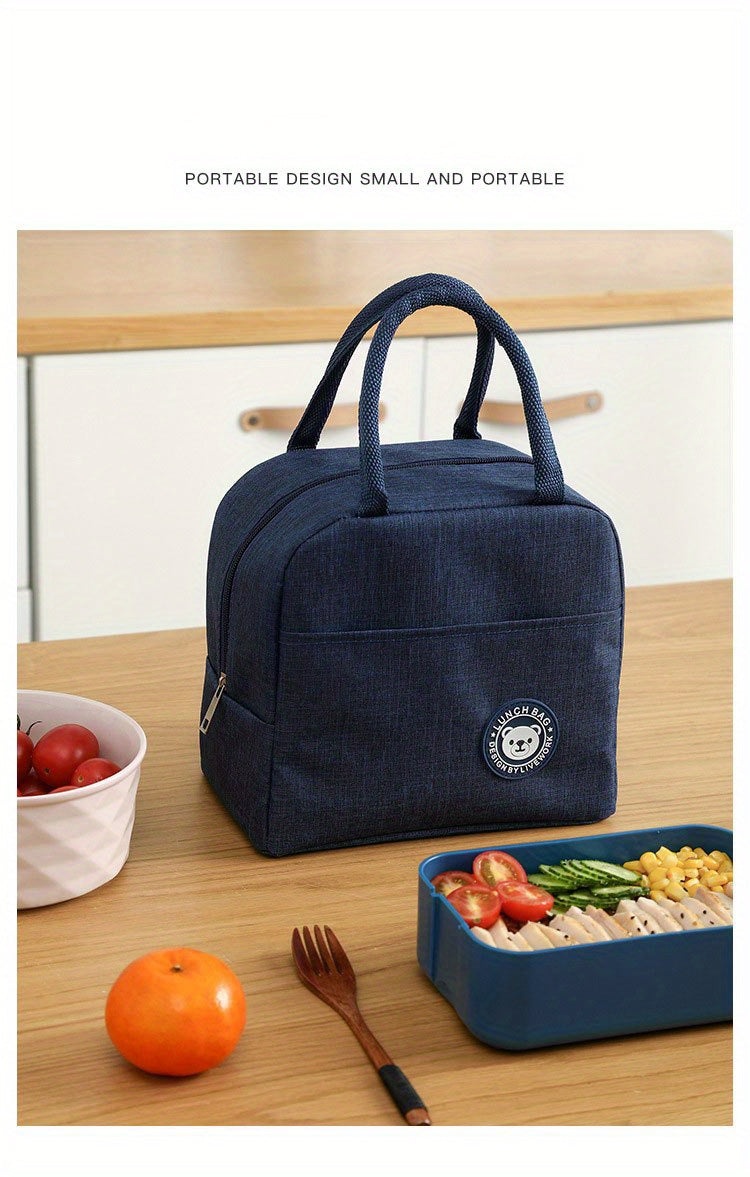 1pc Insulated Lunch Bag With Animal Pattern - Waterproof And Portable For School And Office - Keep Your Food Fresh And Delicious