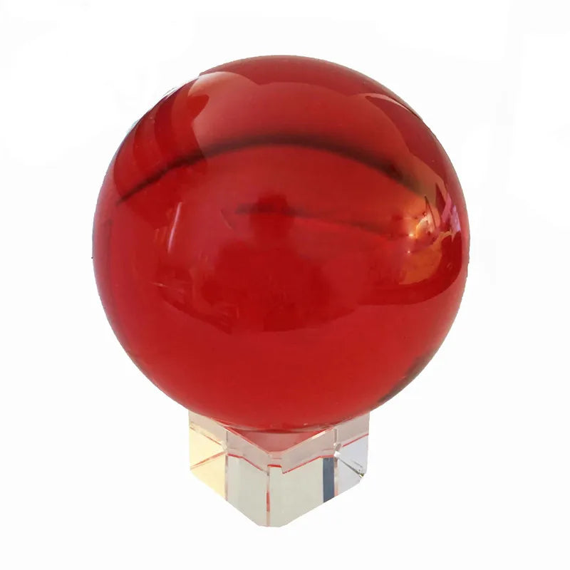 Red Color Crystal Sphere Good Luck Ball With Removed Base Crystal Fengshui Ball Crystal Sphere For New Home Decor