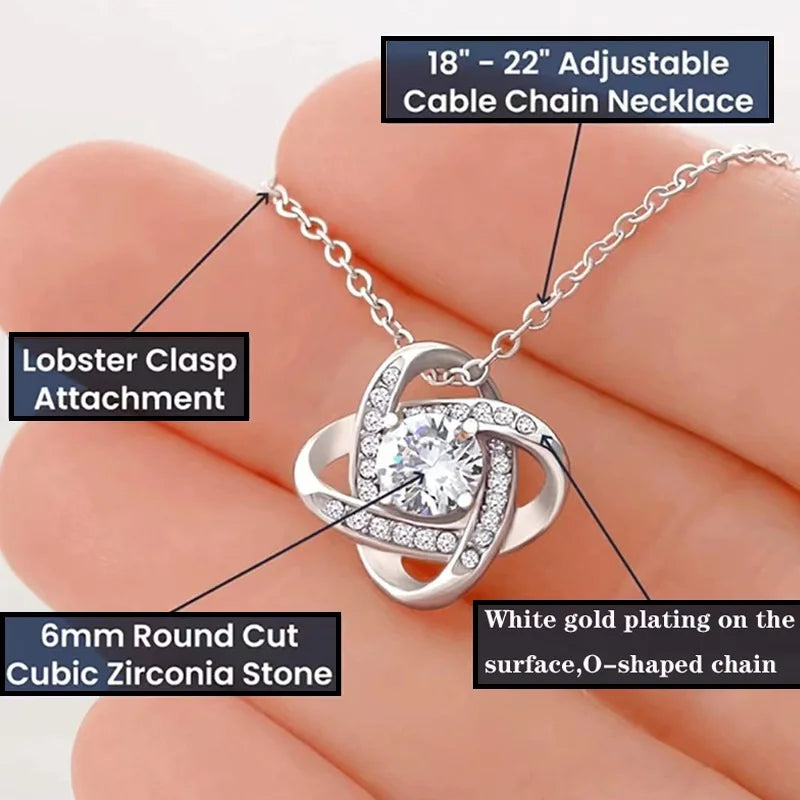 AAA Zircon Love Knot 925 Sterling Silver Necklace Luxury High Quality Mother's Day Gift Classic Gold Plated Jewelry Engagement