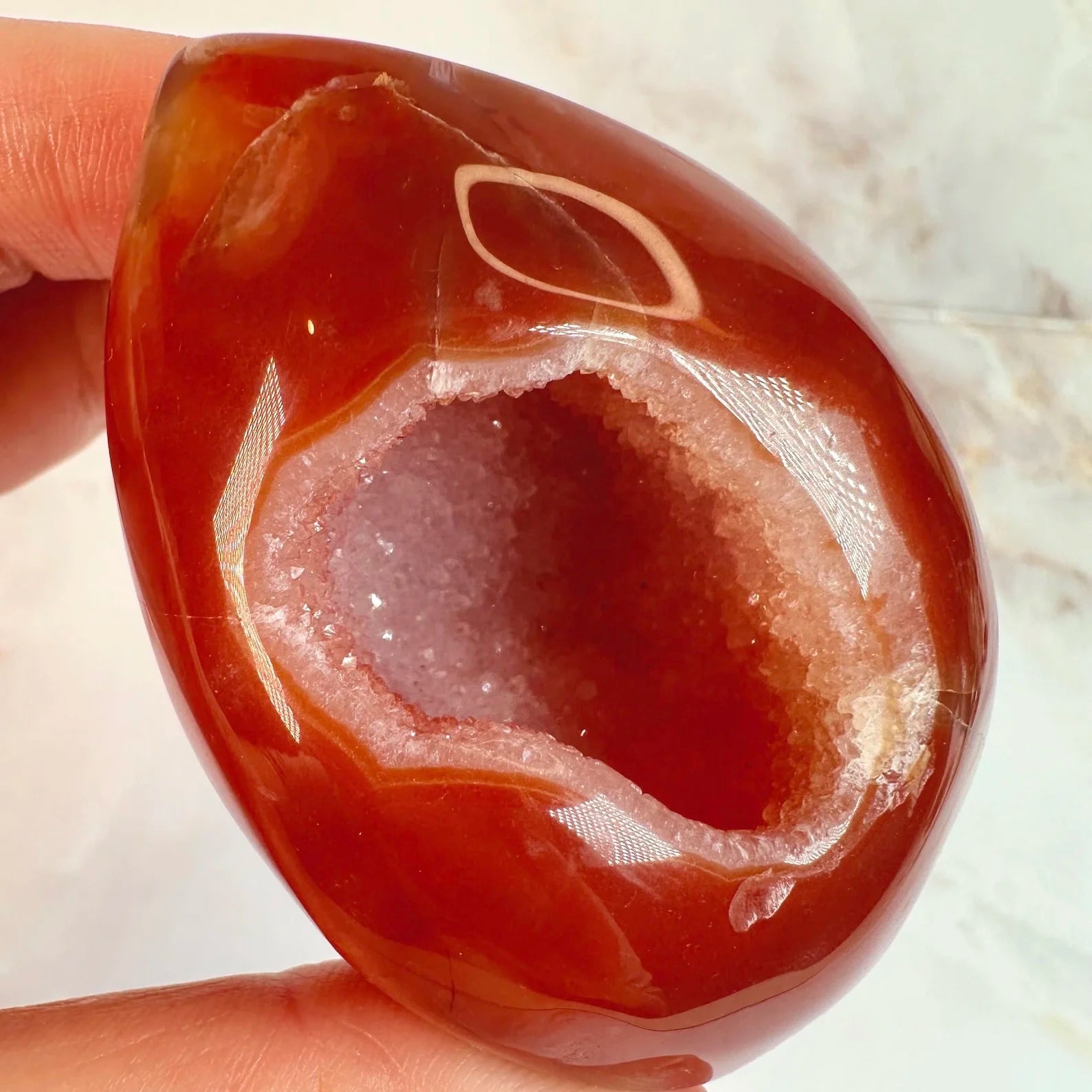 Wholesale Healing Stones Crystal Geode Polished Druzy Carnelian Agate Egg for Home Decor
