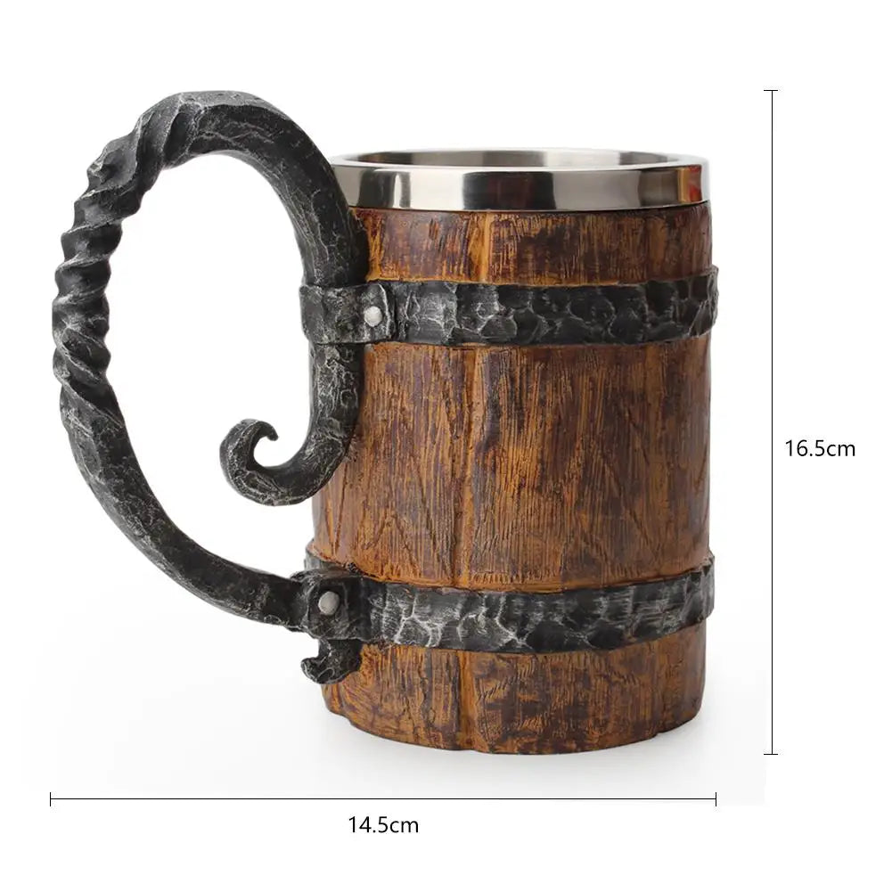 600ml 3D Skull Mug Viking Drinking Cup Resin Skull Mug Beer Tea Cups Bar Drinking Mug Tea Metal Insulated Game Lovers Gift