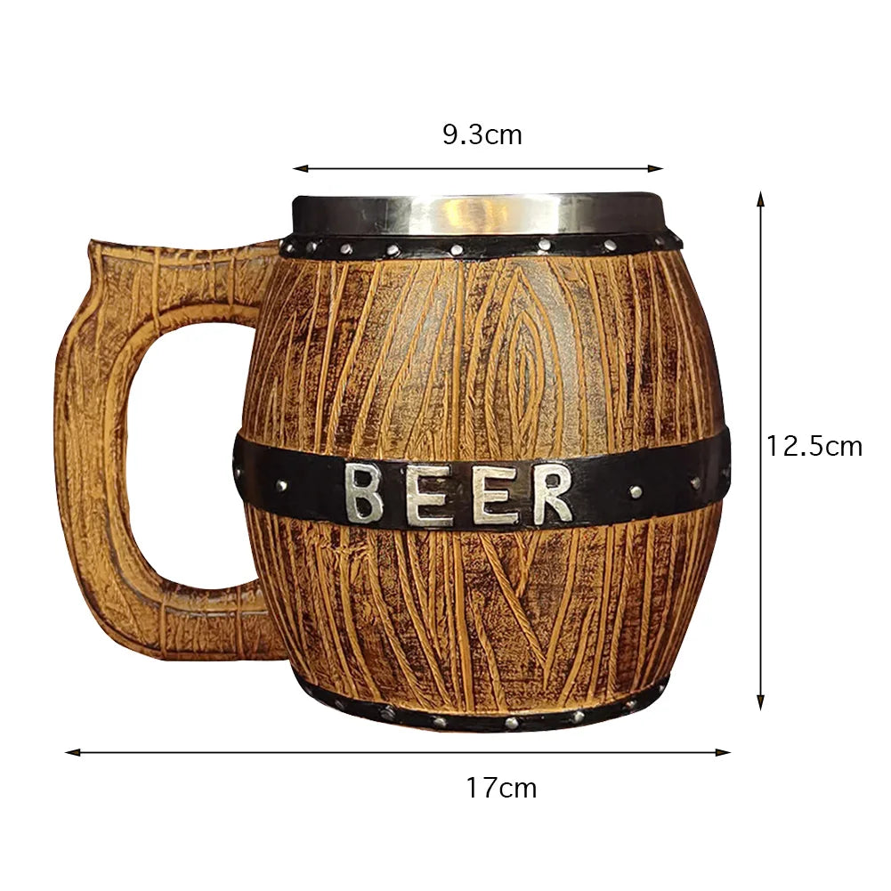 600ml 3D Skull Mug Viking Drinking Cup Resin Skull Mug Beer Tea Cups Bar Drinking Mug Tea Metal Insulated Game Lovers Gift