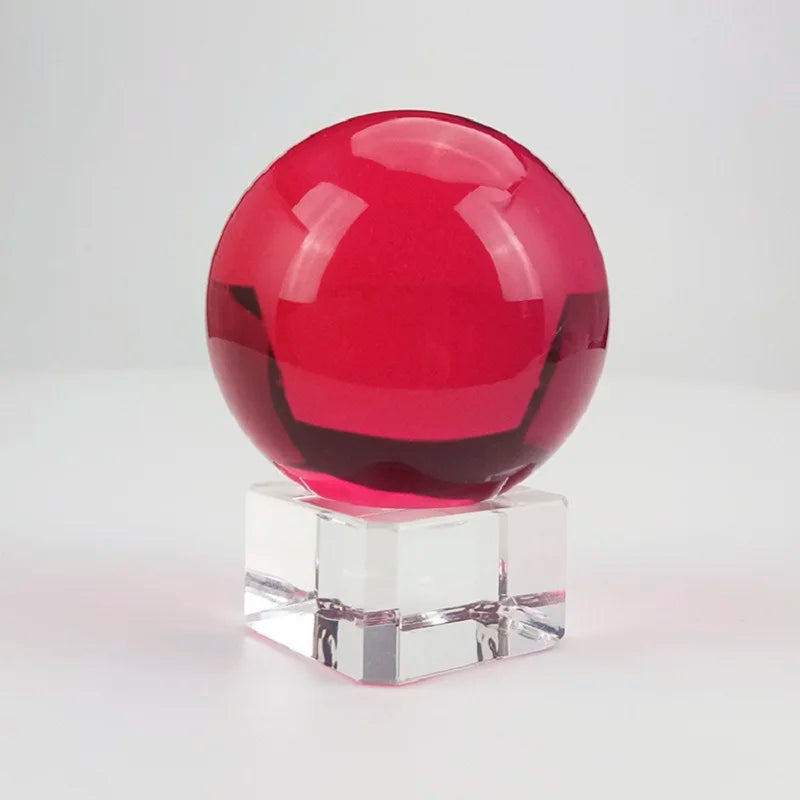 Red Color Crystal Sphere Good Luck Ball With Removed Base Crystal Fengshui Ball Crystal Sphere For New Home Decor