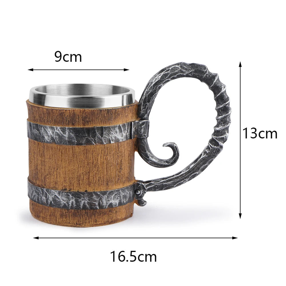 600ml 3D Skull Mug Viking Drinking Cup Resin Skull Mug Beer Tea Cups Bar Drinking Mug Tea Metal Insulated Game Lovers Gift