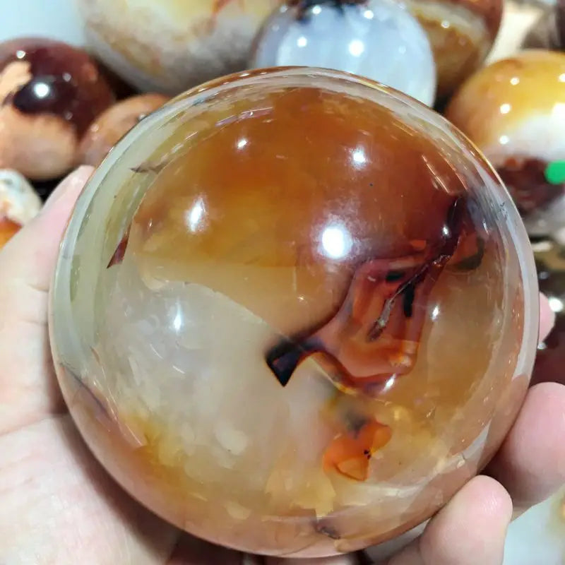Wholesale Natural Carnelian Gemstone Balls Red Agate Sphere for Home Decoration