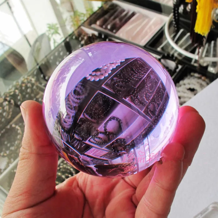 Top Quality 50mm Asian Rare Quartz Crystal Purple Glass Sphere Home Decor Obsidian Ball Natural Feng shui Magic Healing Crafts