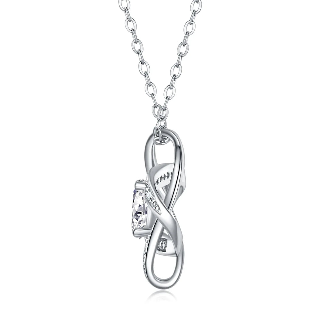 925 Sterling Silver Fresh Sweet Sparkling Gemstone Pendant Necklace Four Clover Moissanite Trendy Weddings Parties