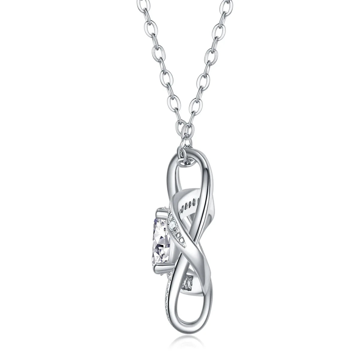 925 Sterling Silver Fresh Sweet Sparkling Gemstone Pendant Necklace Four Clover Moissanite Trendy Weddings Parties