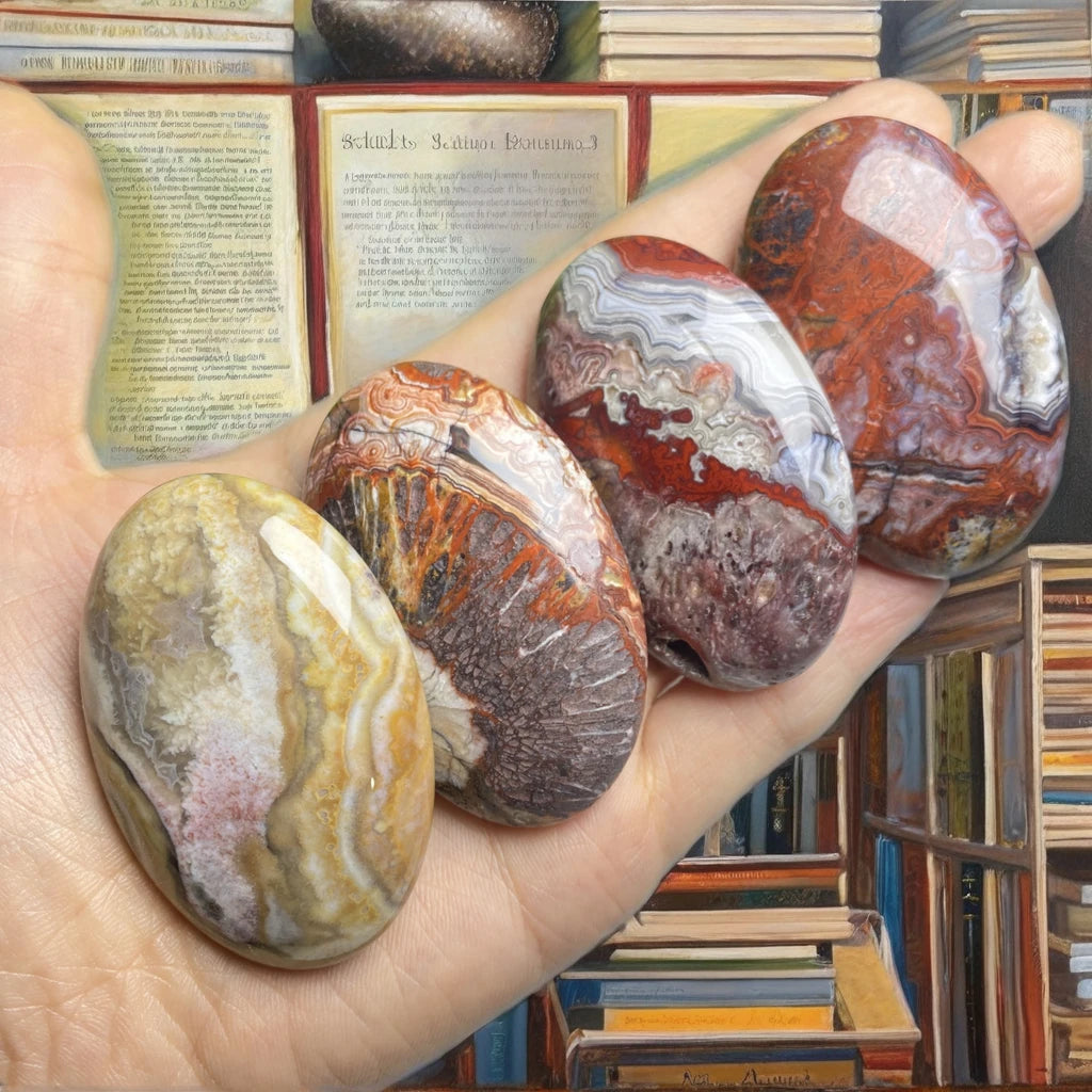 Wholesale Mexico Crazy Lace Agate Crystal Pocket Chakra Stone Oval Worry Stone for Home Decorative Healing