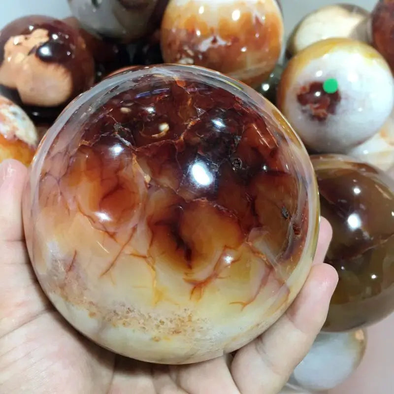 Wholesale Natural Carnelian Gemstone Balls Red Agate Sphere for Home Decoration