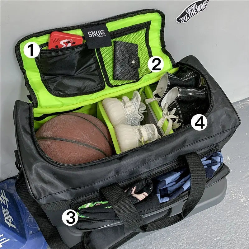 Portable Duffel Gym Sports Sneaker Bags Men's Travel Gym Duffel Bag for Team Players