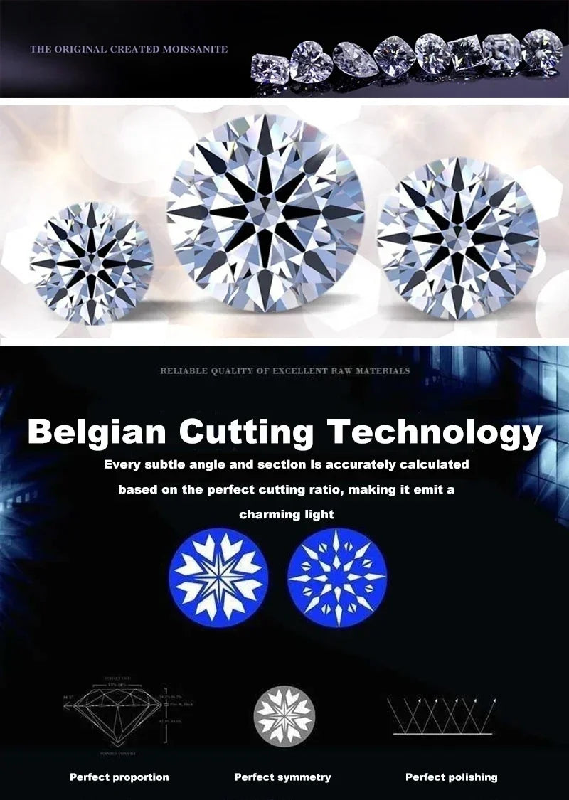 0.5ct GRA Moissanite Necklace for Women Sparkling Simulated Diamond Pendant Beating Heart S925 Silver Fine Jewelry Gift