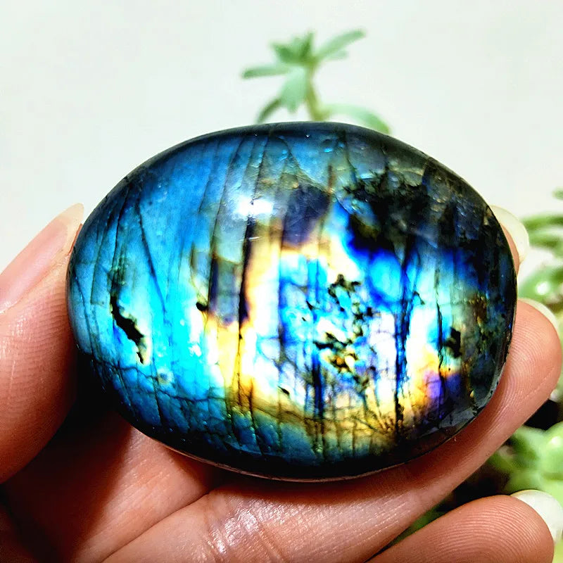 Natural Labradorite Stone Crystal palm Stones plaything Healing Crystals And Home Decoration
