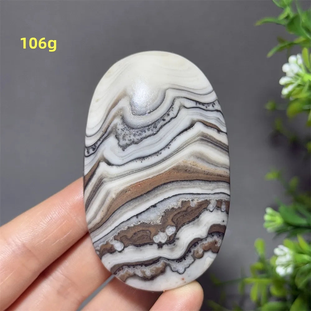 Natural Quartz Striped Calcite Palm Play Rune Pattern Reiki Meditation Healing Witchcraft Energy Massage Home Decoration Gift