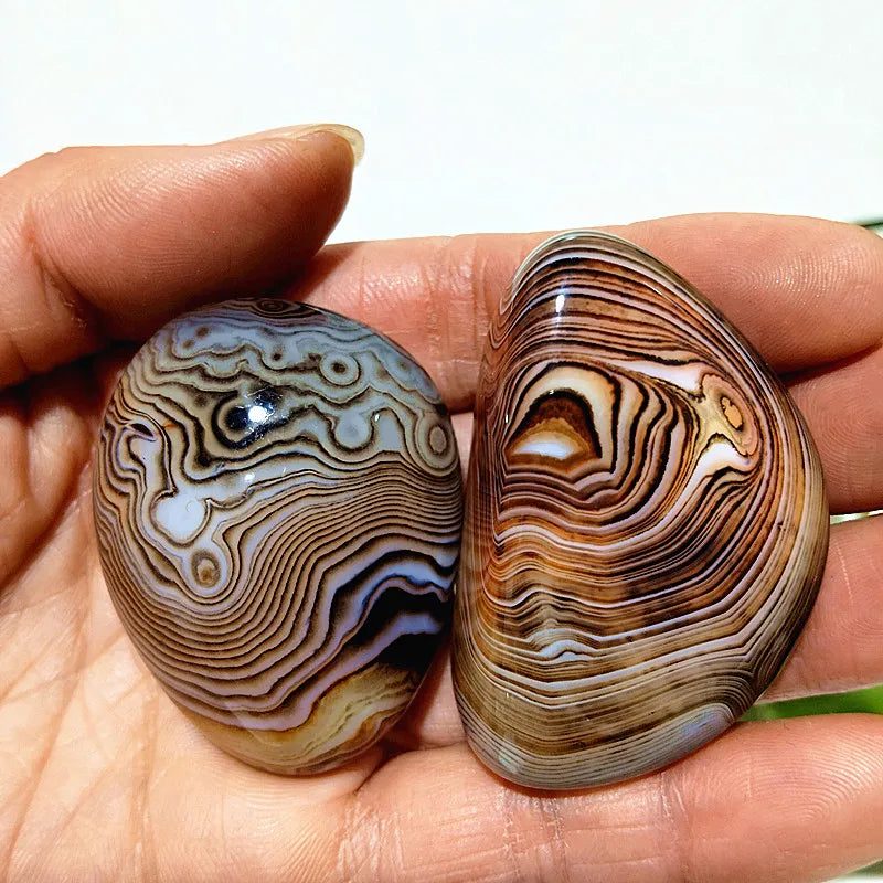 Natural Lace Stone Sardonyx Agate Palm Hand Play Witchcraft Meditation Spiritual Decor Home Decoration Healing Crystals