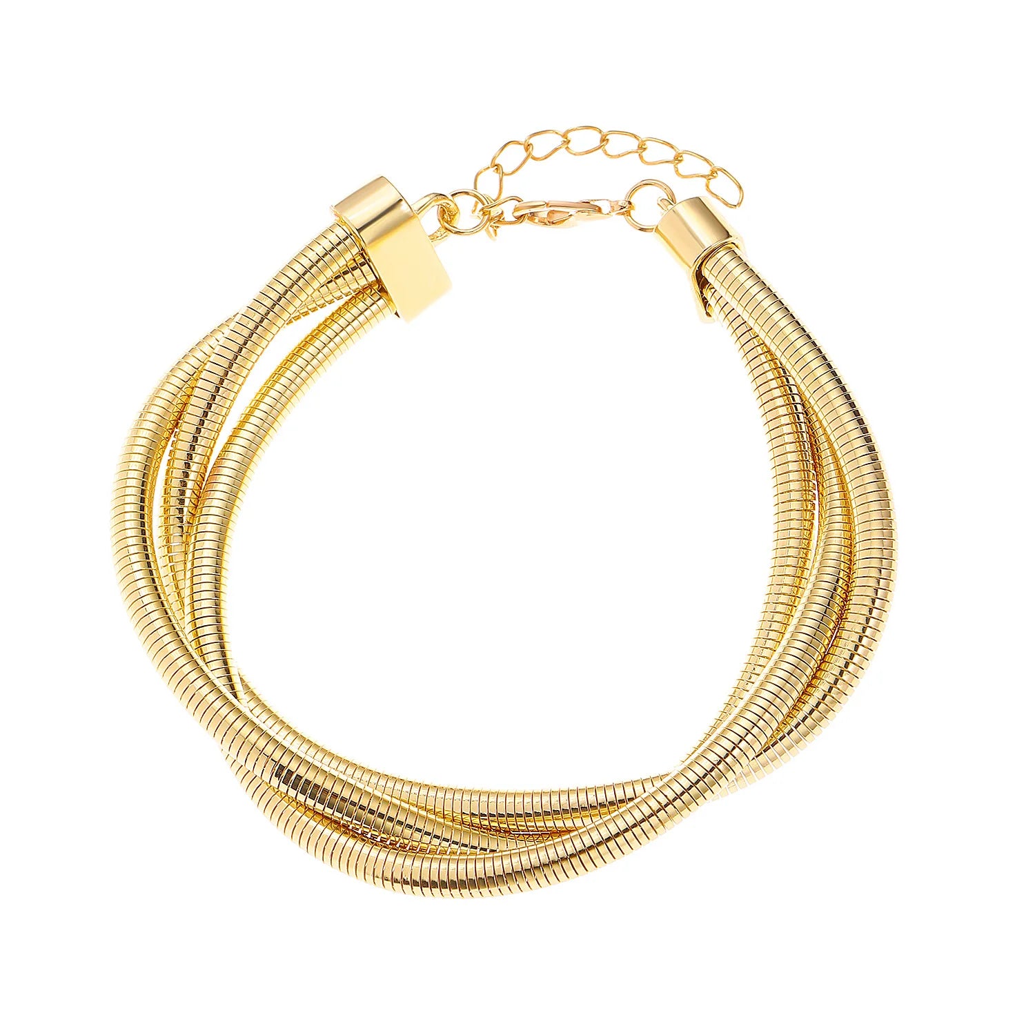 DIEZI Exaggerated Snake Chain Necklace Bracelet Set For Women Punk Geometric Gold Silver Color Metal Punk Hip Hop Jewelry Set