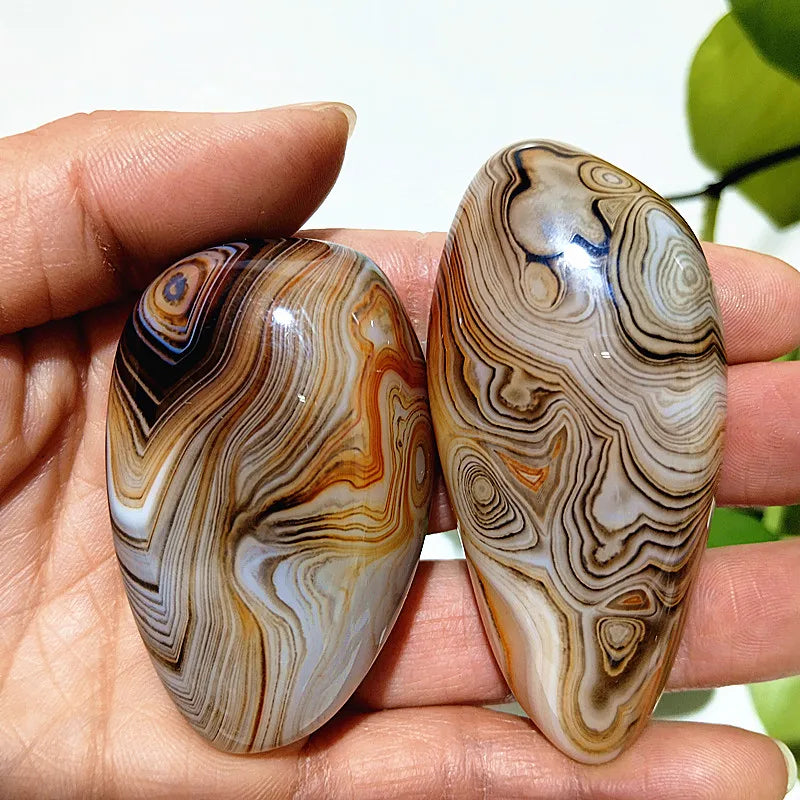 Natural Lace Stone Sardonyx Agate Palm Hand Play Witchcraft Meditation Spiritual Decor Home Decoration Healing Crystals