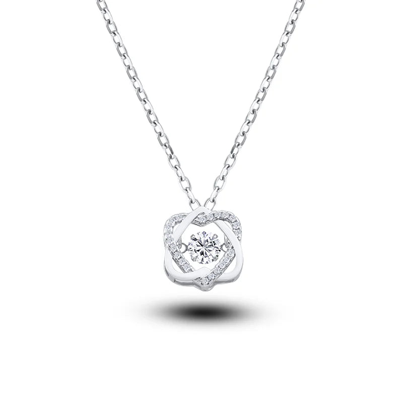 0.5ct GRA Moissanite Necklace for Women Sparkling Simulated Diamond Pendant Beating Heart S925 Silver Fine Jewelry Gift