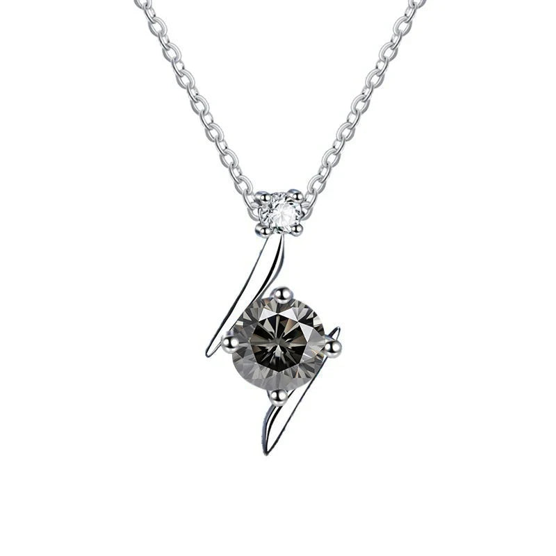 1.0 carat women moissantie pendant necklace for charm lady  Solid 925 Sterling Silver Wedding Women Promise fine Jewelry gift