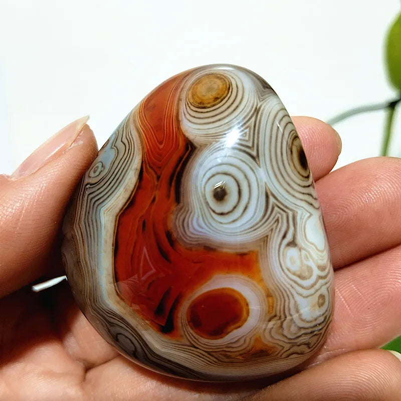 Natural Lace Stone Sardonyx Agate Palm Hand Play Witchcraft Meditation Spiritual Decor Home Decoration Healing Crystals