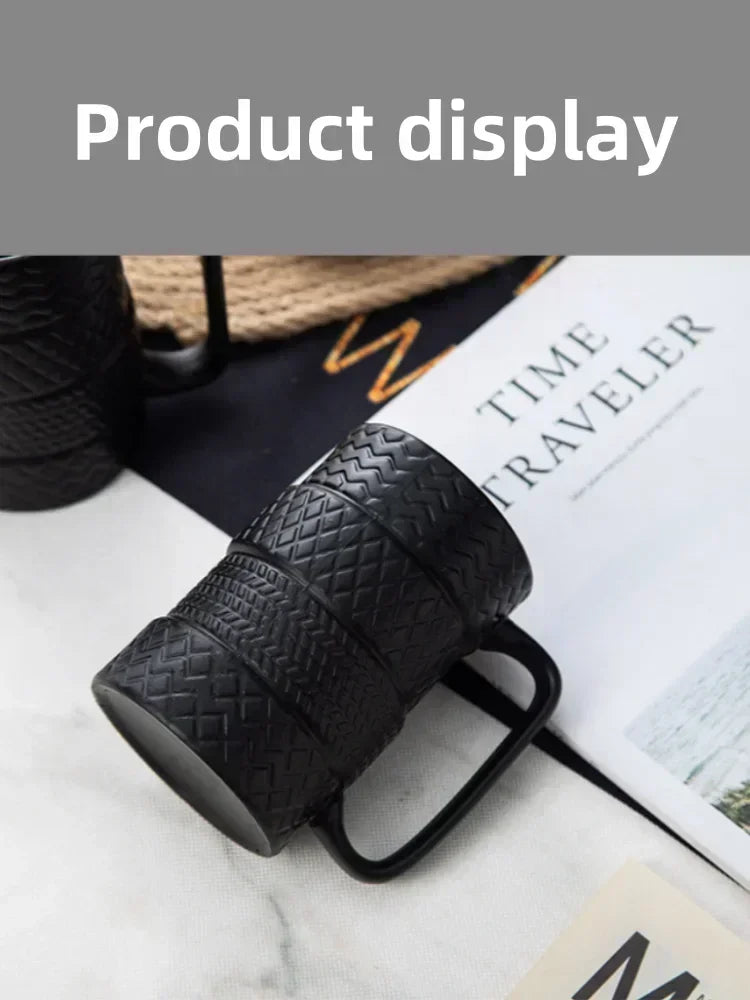 1Pcs Tire Ceramics Mug Creative Novelty Tire Shaped Cup Large Capacity Heat-resisting Office Home Coffee Breakfast Mugs Gifts