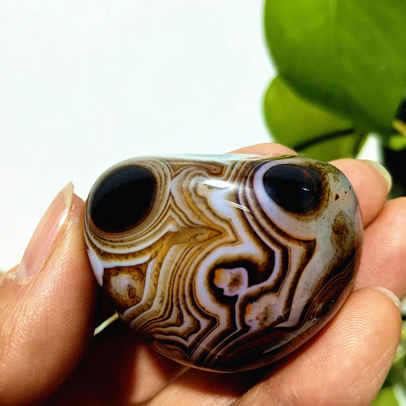 Natural Lace Stone Sardonyx Agate Palm Hand Play Witchcraft Meditation Spiritual Decor Home Decoration Healing Crystals