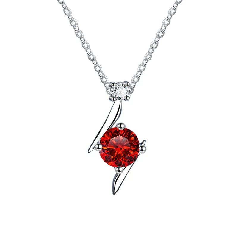 1.0 carat women moissantie pendant necklace for charm lady  Solid 925 Sterling Silver Wedding Women Promise fine Jewelry gift