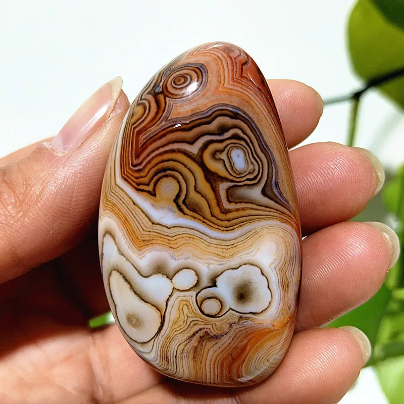 Natural Lace Stone Sardonyx Agate Palm Hand Play Witchcraft Meditation Spiritual Decor Home Decoration Healing Crystals