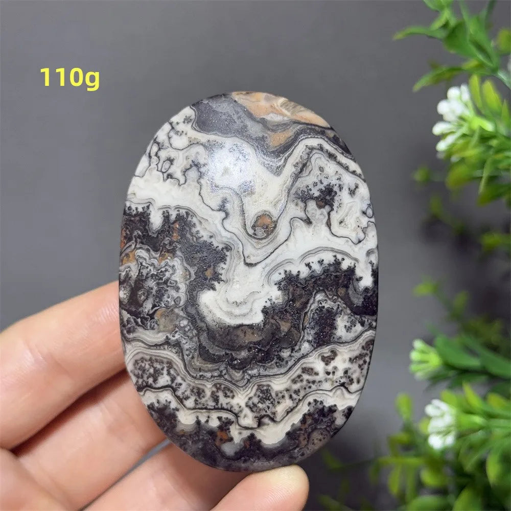 Natural Quartz Striped Calcite Palm Play Rune Pattern Reiki Meditation Healing Witchcraft Energy Massage Home Decoration Gift