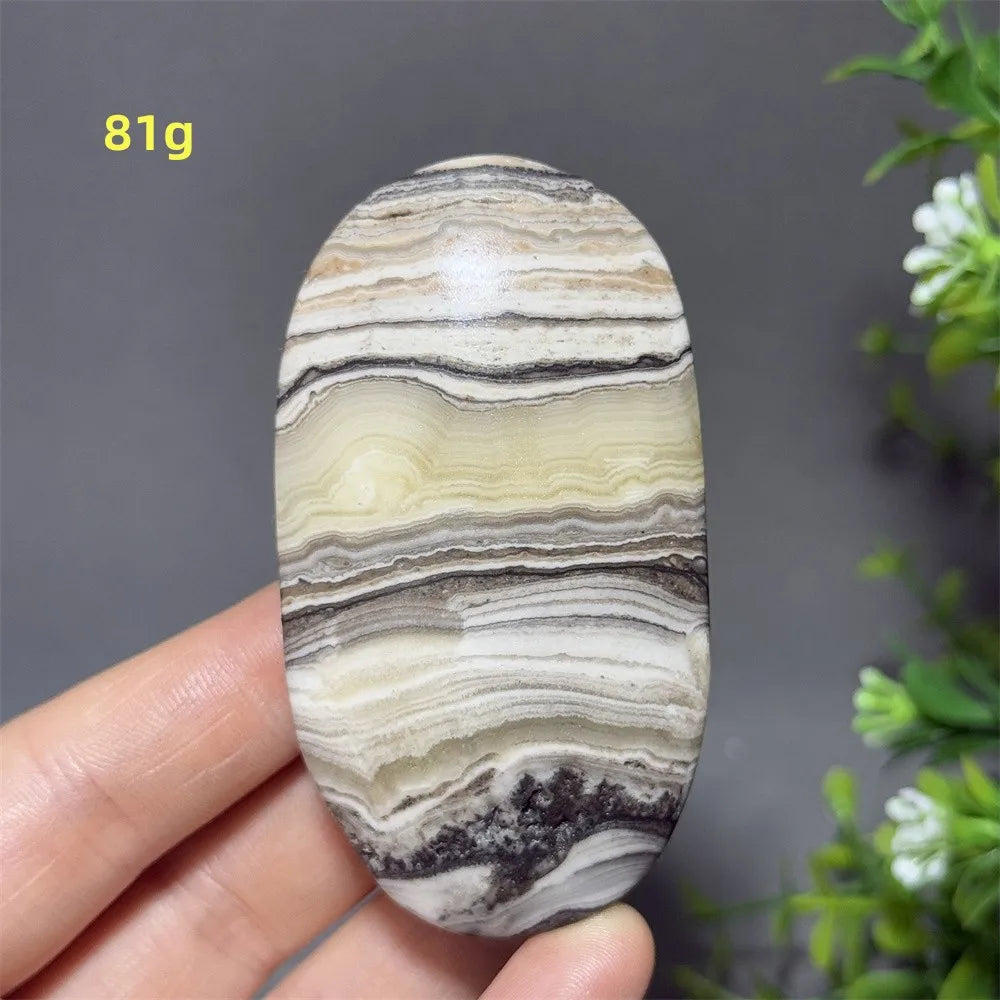 Natural Quartz Striped Calcite Palm Play Rune Pattern Reiki Meditation Healing Witchcraft Energy Massage Home Decoration Gift