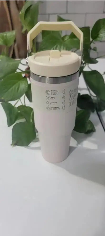 30Oz in stock with dazzling handle, insulated roller handle, 30Oz with lid, vacuum roller, stainless steel portable water bottle