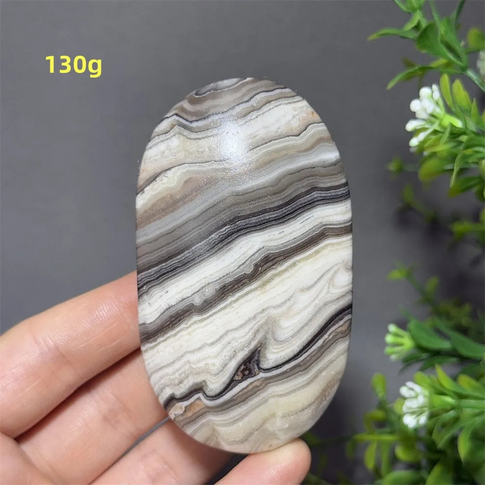 Natural Quartz Striped Calcite Palm Play Rune Pattern Reiki Meditation Healing Witchcraft Energy Massage Home Decoration Gift