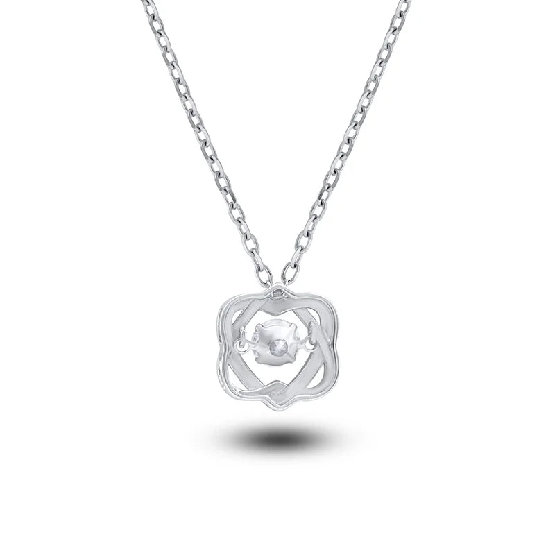 0.5ct GRA Moissanite Necklace for Women Sparkling Simulated Diamond Pendant Beating Heart S925 Silver Fine Jewelry Gift