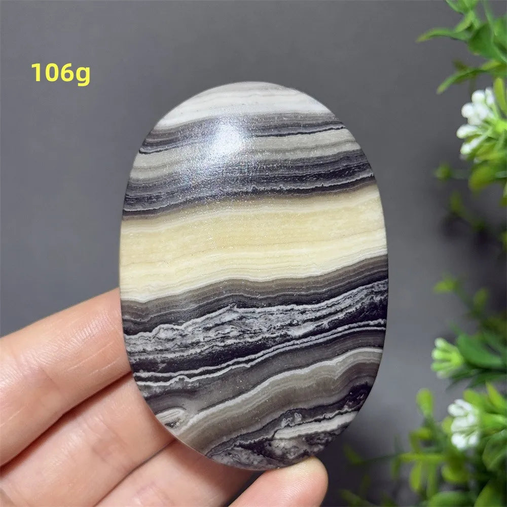 Natural Quartz Striped Calcite Palm Play Rune Pattern Reiki Meditation Healing Witchcraft Energy Massage Home Decoration Gift