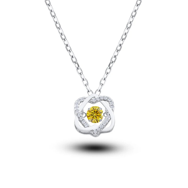 0.5ct GRA Moissanite Necklace for Women Sparkling Simulated Diamond Pendant Beating Heart S925 Silver Fine Jewelry Gift