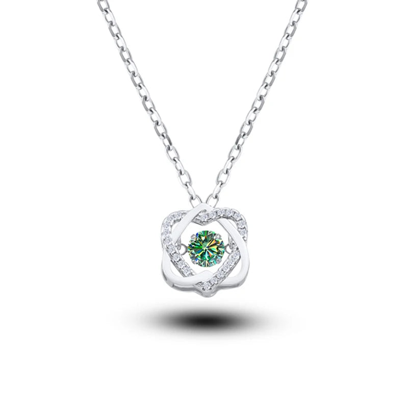 0.5ct GRA Moissanite Necklace for Women Sparkling Simulated Diamond Pendant Beating Heart S925 Silver Fine Jewelry Gift